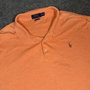 Polo Ralph Lauren Mens 2XL Classic Fit Short Sleeve Polo Shirt Orange W/Pony